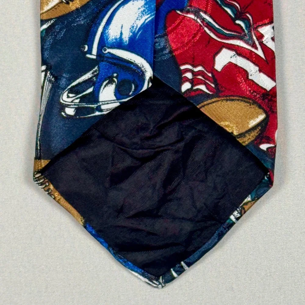 Town Craft Necktie Mens OS Blue Red Excellent Vintage Football Stars USA Made